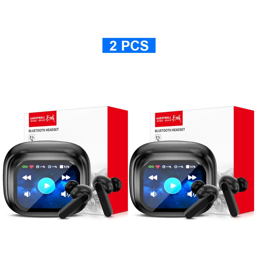 GREATWALL TWS Bluetooth Earbuds – LCD Touch Hi-Fi Stereo