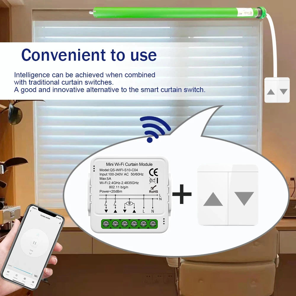 Tuya WiFi ZigBee Smart Curtain Switch Module
