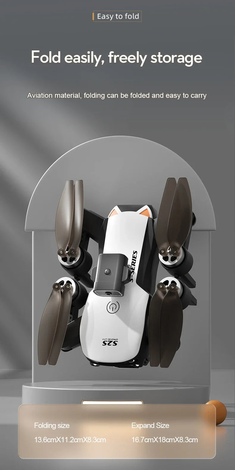S2S Mini Drone – 4K/8K HD Camera, Obstacle Avoidance, Foldable RC Quadcopter