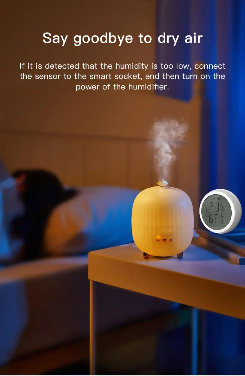 Tuya ZigBee Smart Temperature & Humidity Sensor – LCD Display, Works with Alexa & Google Home