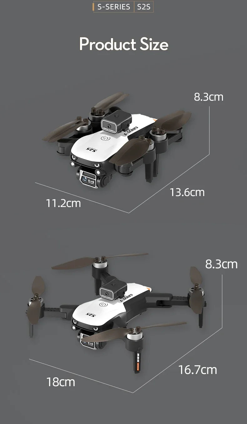 S2S Mini Drone – 4K/8K HD Camera, Obstacle Avoidance, Foldable RC Quadcopter