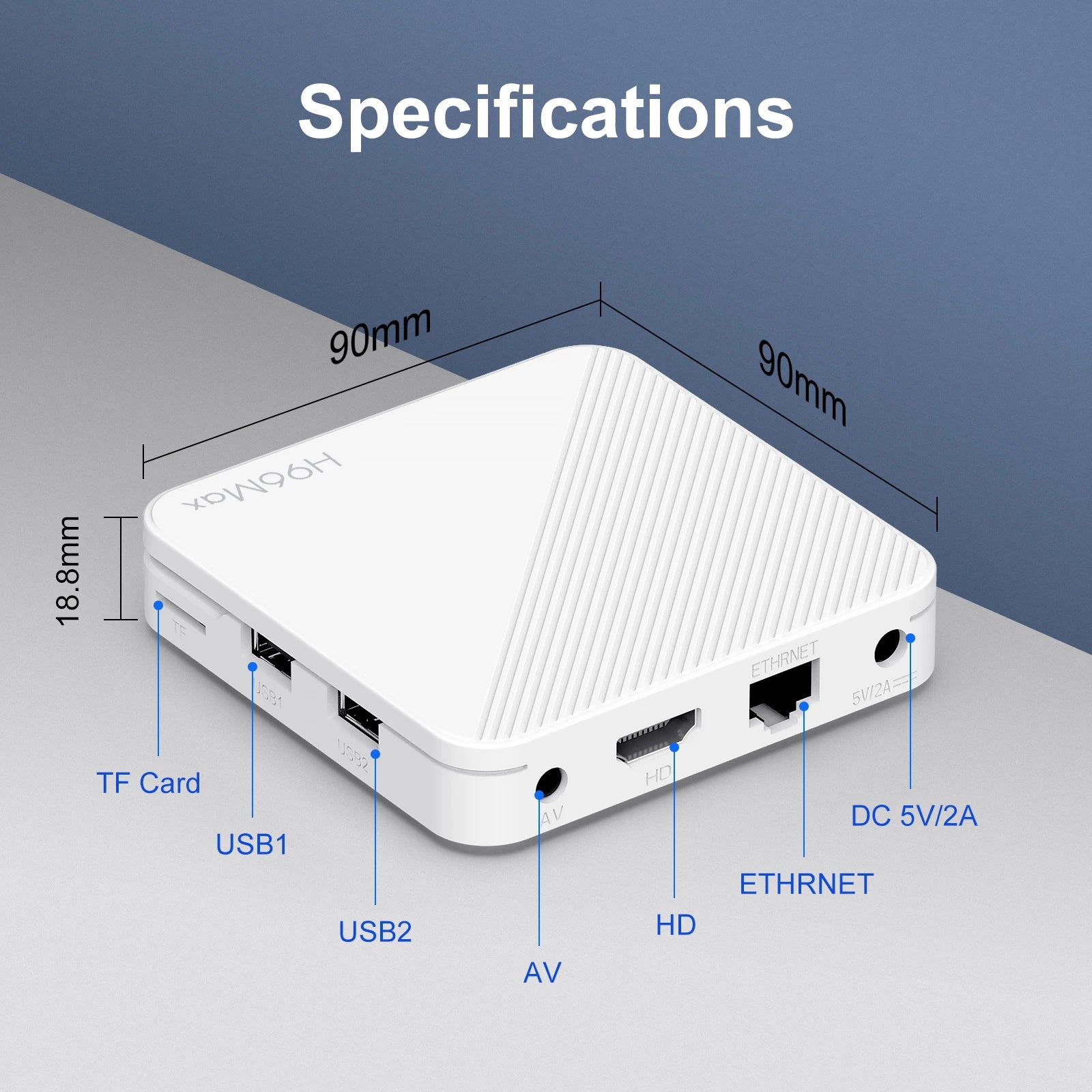 H96 Max H313 Smart TV Box – Android 14, WiFi 6, 4K UHD