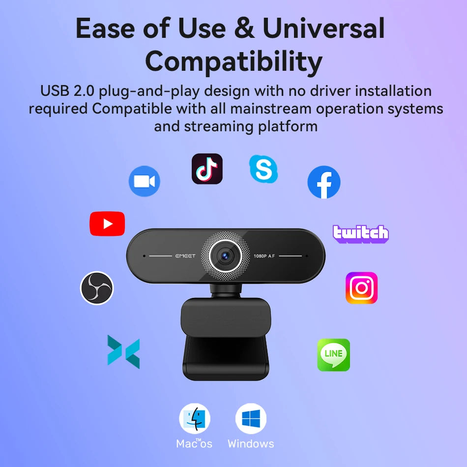 EMEET C60E 4K Autofocus USB Webcam
