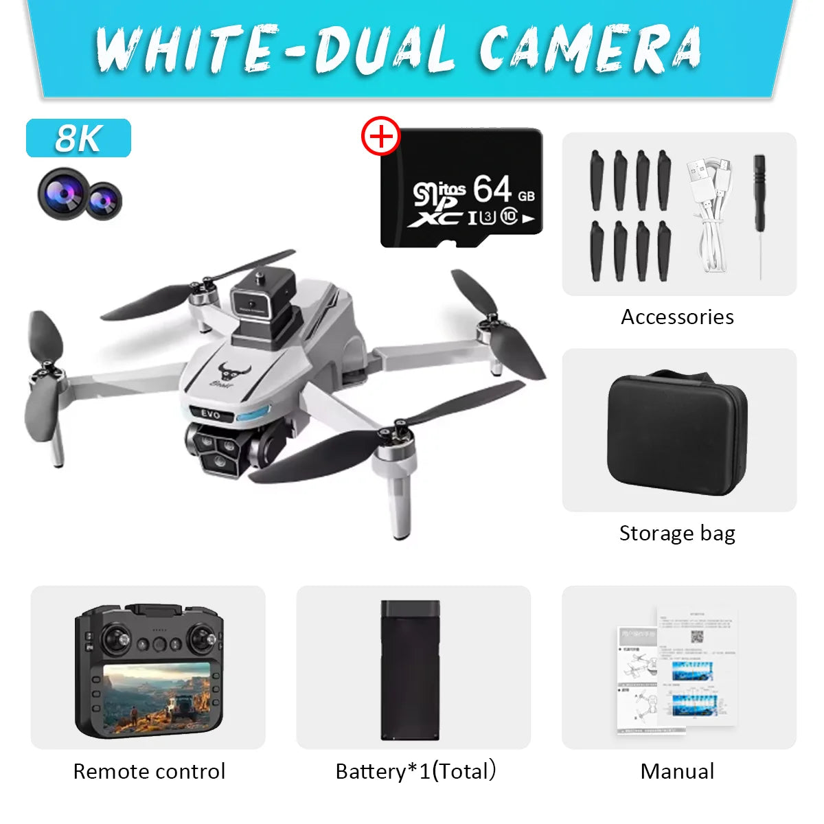 SG901 Max 8K GPS Drone with Screen Remote & Obstacle Avoidance