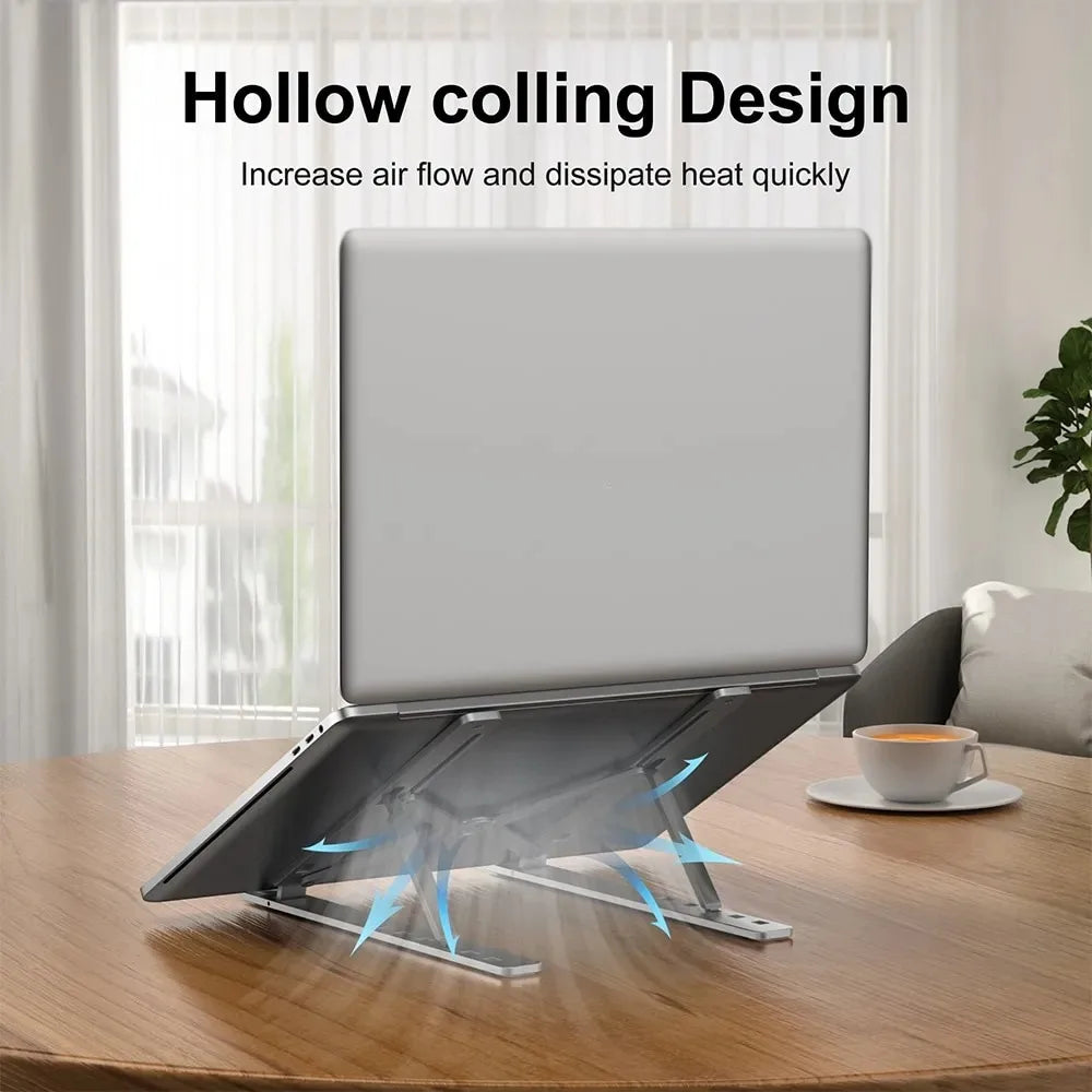 Foldable Adjustable Laptop Stand – Portable Aluminum Alloy Notebook Holder