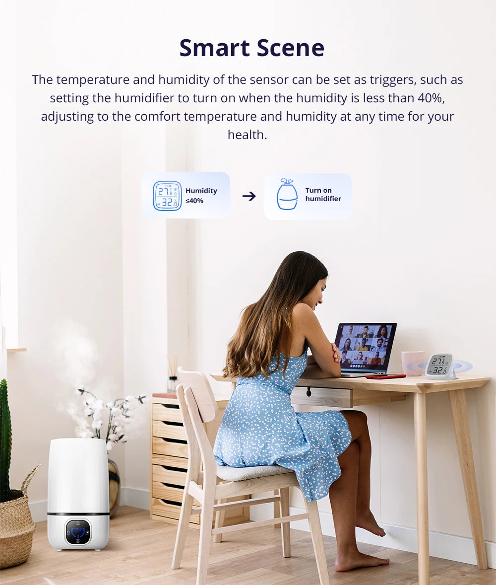 SONOFF SNZB-02D Zigbee Temperature & Humidity Sensor – LCD Display, Works with Alexa & Google Home